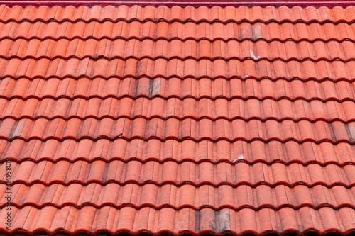 Clay tile roof at Thai temple pattern and background seamless