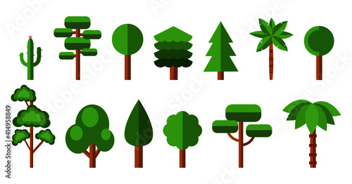 Different Types Of Flat Vector Trees