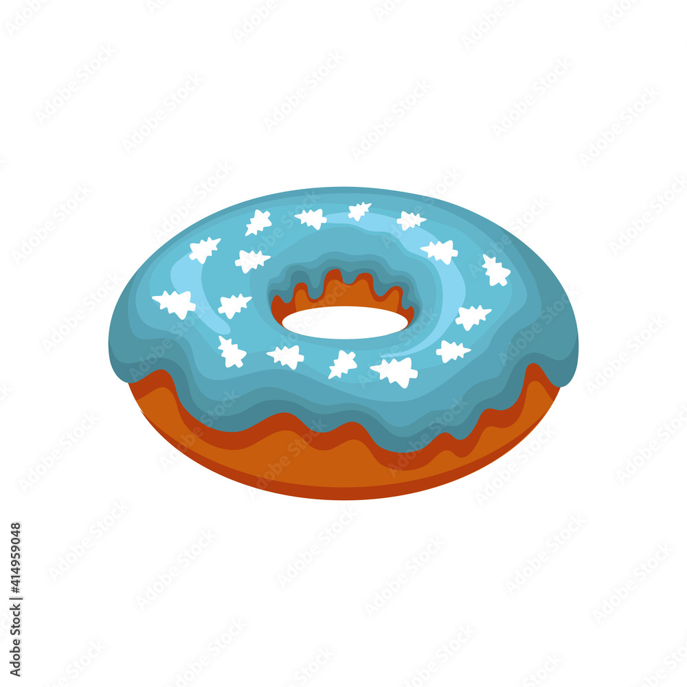 Donut with frosting, sweetness icon, vector illustration on white isolated background Donut with frosting, sweetness icon, vector illustration on white isolated background