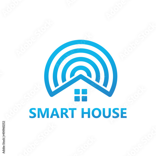 Smart house logo template design