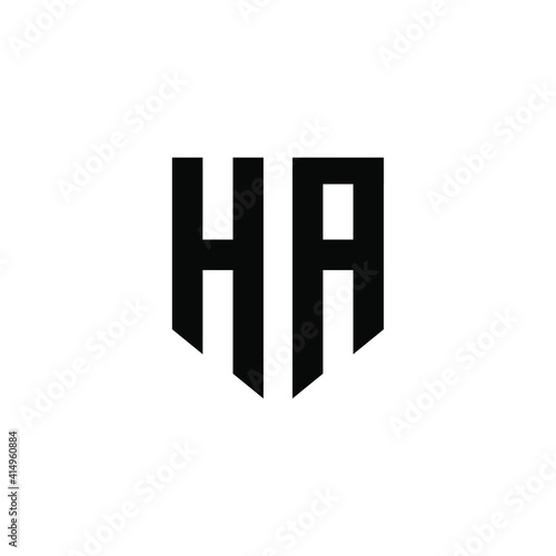 HA shield hexagon letter logo icon design © alpha