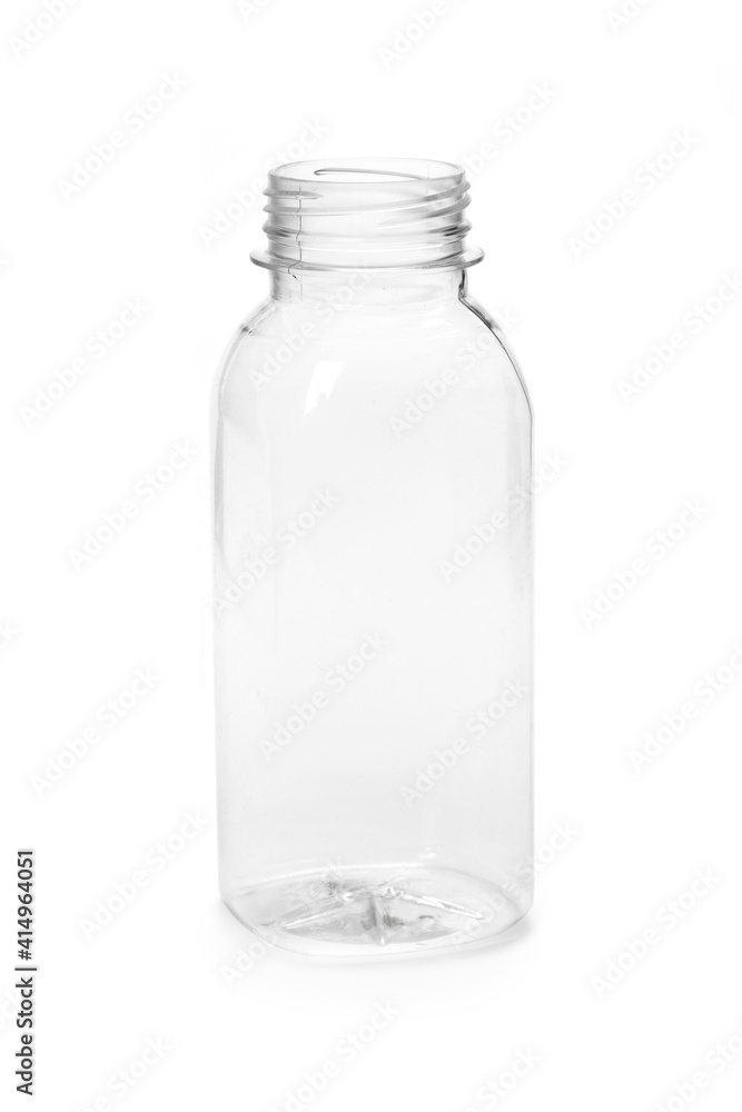 empty new plastic bottle isolated on white background. production of containers empty new plastic bottle isolated on white background. production of containers