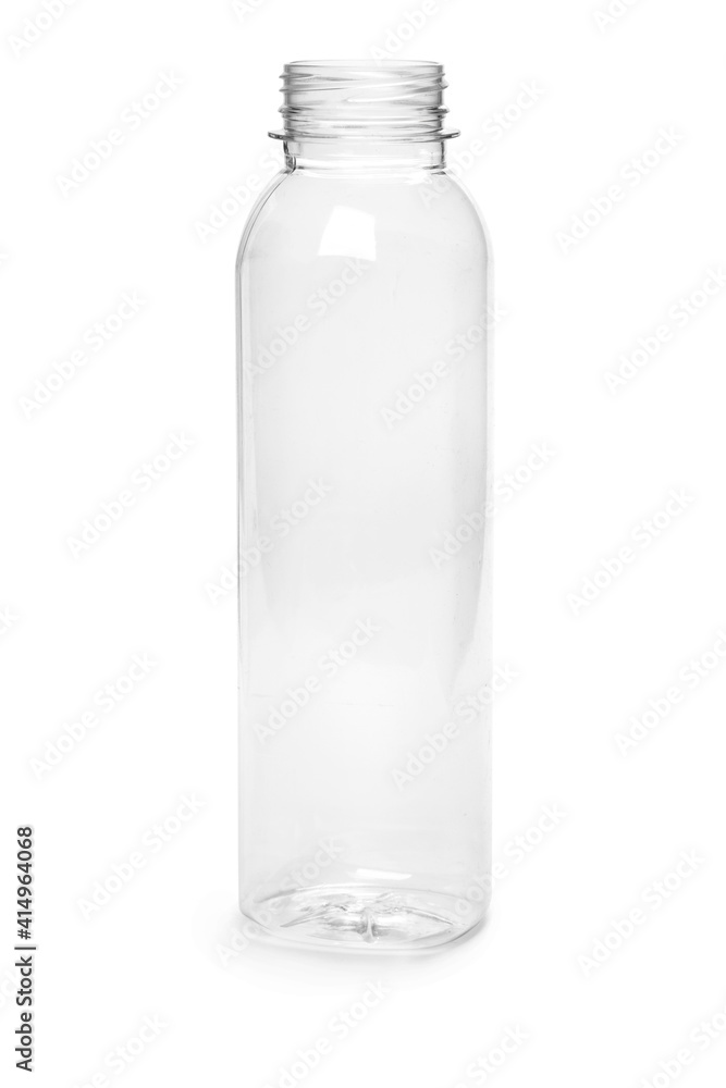empty new plastic bottle isolated on white background. production of containers empty new plastic bottle isolated on white background. production of containers