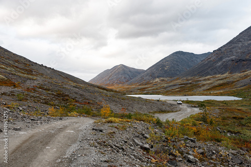 Beautiful landscape of the khibiny mountains photo