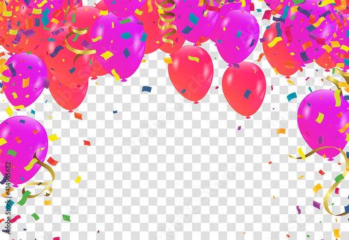 flying colorful balloons on a background  set collection of three different foreshortening