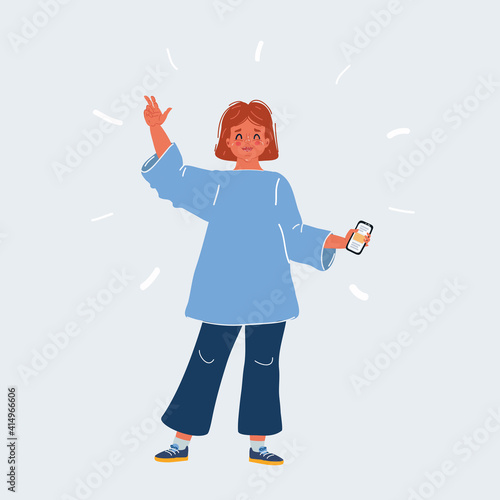 Vector illustration of teen gril