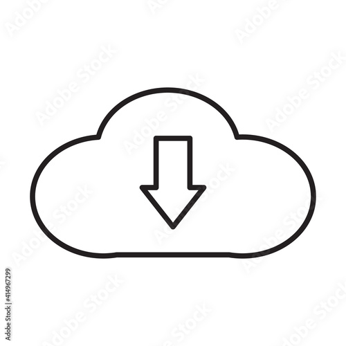 cloud Download icon. Business computer communication concept