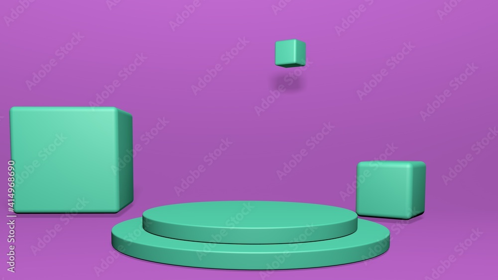 Little Podium Green With Pink Background Little Podium Green With Pink Background