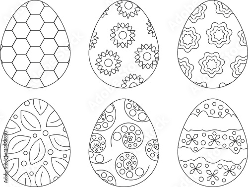 vector easter eggs in doodle style