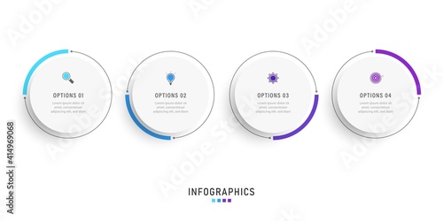 Vector Infographic label design template with icons and 4 options or steps. Can be used for process diagram, presentations, workflow layout, banner, flow chart, info graph.