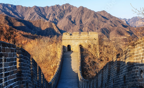 he Great wall of China at Mutianyu section. Huairou County, Beijing Municipality, People's Republic of China. photo