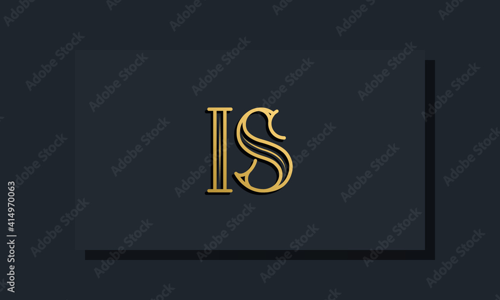 Minimal Inline style Initial IS logo.