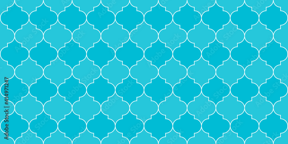 Fototapeta premium Moroccan Seamless Design Iranian Mosque Window Shape. Eid Mubarak Islam