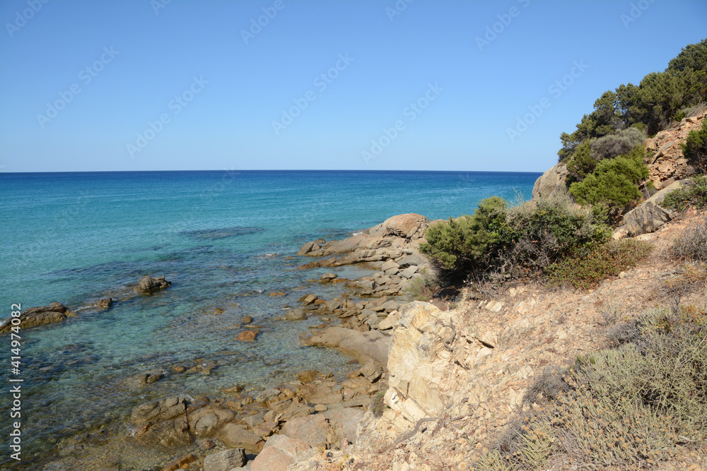 amazing blue sea on the beach of Santa Maria in Sardinia on the island of Santa Maria which is close to Budelli and Razzoli.