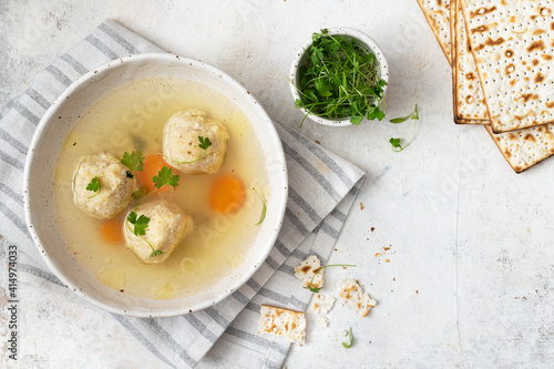 Traditional Matzah Ball Soup for Passover