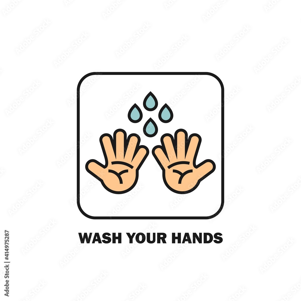 Hand wash flat vector icon. Clean hands flat vector icon Hand wash flat vector icon. Clean hands flat vector icon