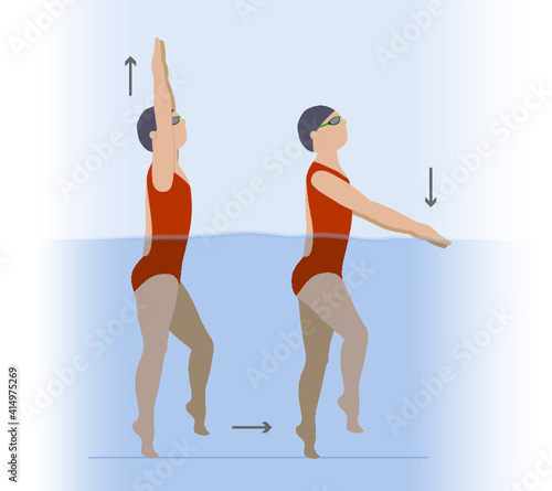 Woman doing exercises in swimming pool