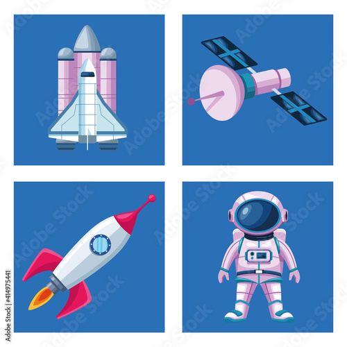 bundle of four space set icons