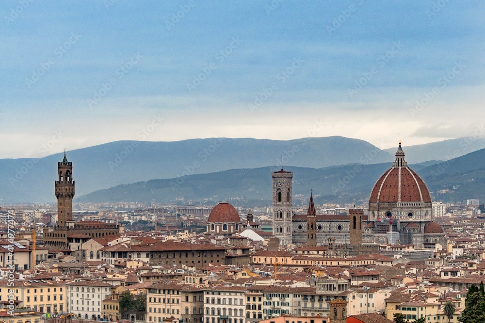 Naklejka premium Beautiful panoramic view of the city of Florence