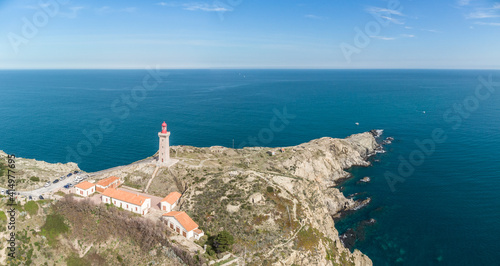 Fototapeta Naklejka Na Ścianę i Meble -  Panorama du Cap Béar en Pays Catalan sur la côte vermeille
