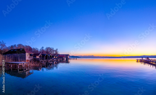 Abendstimmung am Starnberger See, Bayern, Deutschland