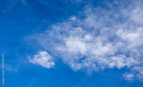 Cloud in the blue sky of a sunny day