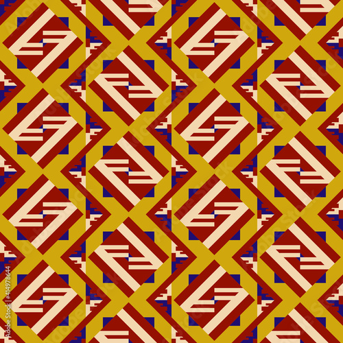Native American Red Ochre Warm Clay Seamless Pattern