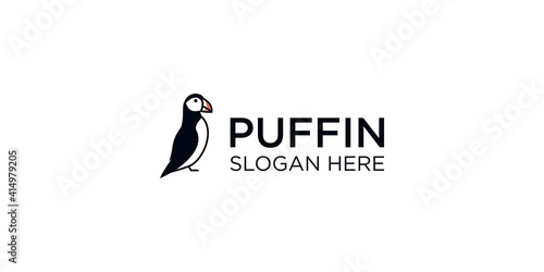 Puffin logo design template
