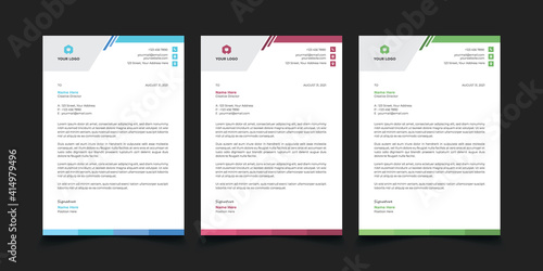Creative modern and professional corporate business Letterhead design templates
