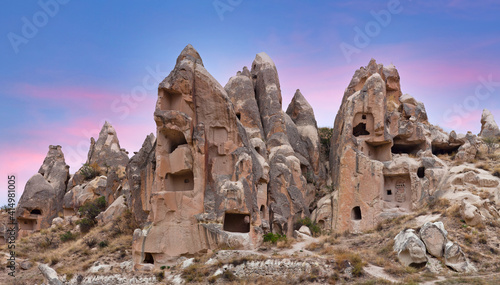 Unique geological formations in Cappadocia, Central Anatolia, Turkey. Nevsehir, Goreme National Park