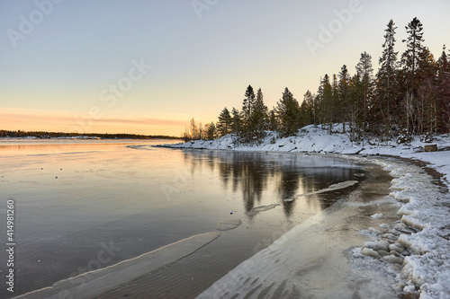 sunrise frozen lake © imagemanufaktur
