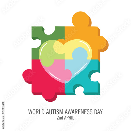 World Autism Awareness day vector illustration, simple and trendy with flat design