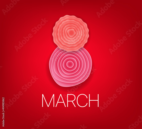 Happy 8th of March. Greeting card layout