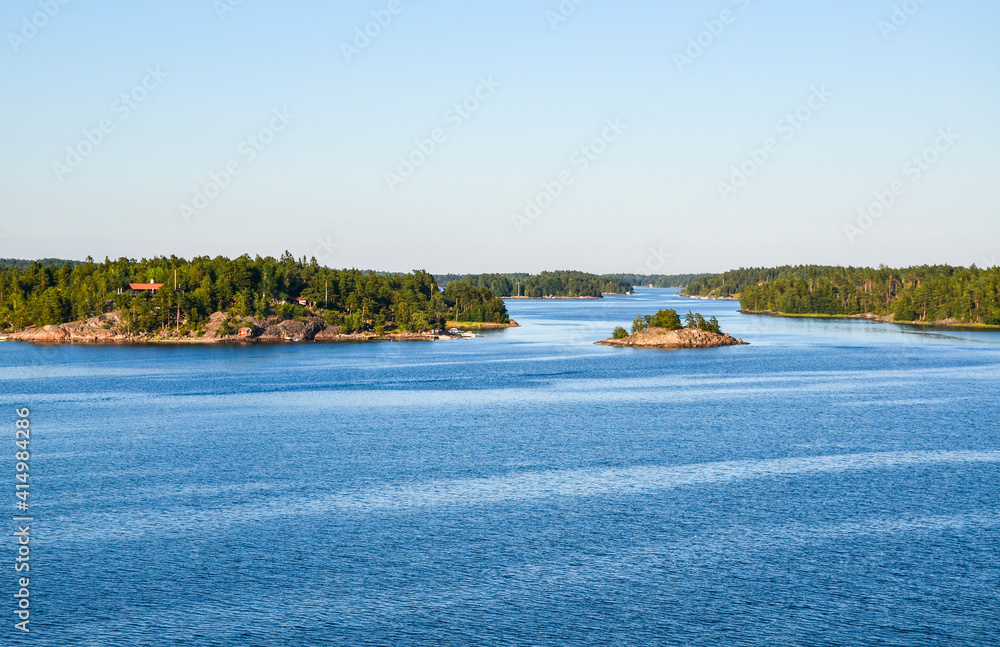 Lifestyle on islands. Stockholm archipelago island, largest archipelago in Sweden, and second-largest archipelago in Baltic Sea.