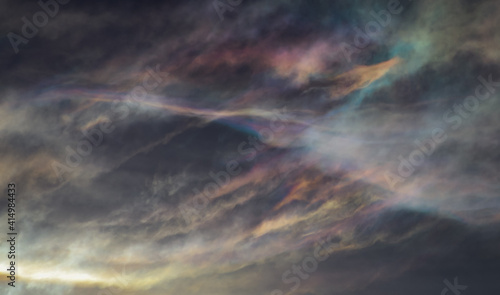 Colorful Iridescent Clouds in the sky