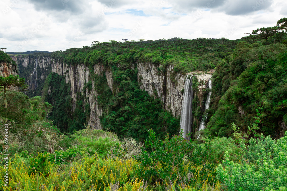 Beautiful view of the Itaimbezinho Canyons in Cambará do Sul. Brazil.