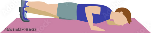 Man doing push ups with one foot - illustration