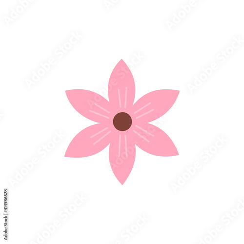 Cute flower isolated on white background.