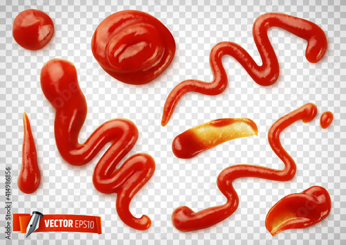 Ketchup vectoriel sur fond transparent