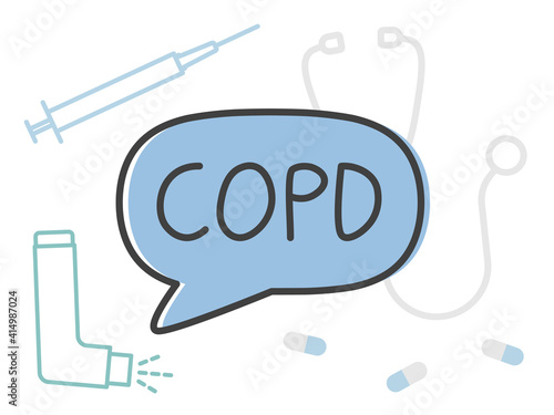 COPD (Chronic Obstructive Pulmonary Disease) written in bubble speech- vector illustration