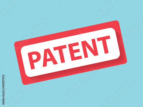 red patent banner icon- vector illustration