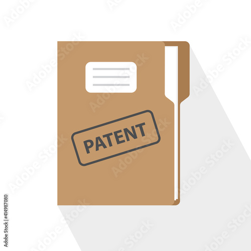 paper document folder with patent word  -vector illustration