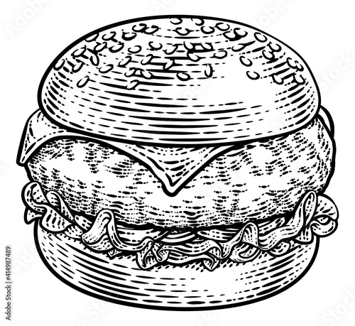 Burger hamburger illustrati...