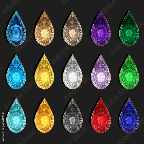 Vector set colorful diamonds