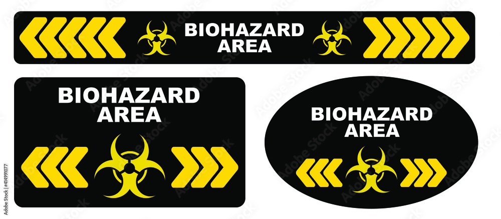 Naklejka premium biohazard area sign on white background 
