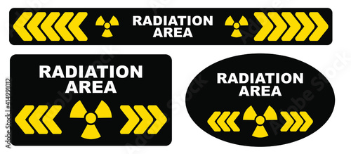 radiation area sign on white background	