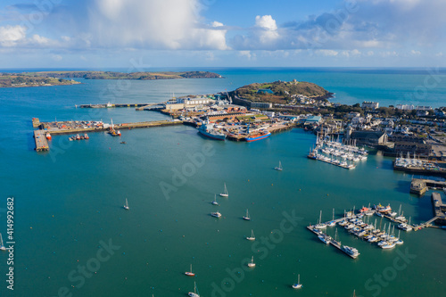 Falmouth Harbour, Cornwall, England on a beautiful winters day 2021. photo