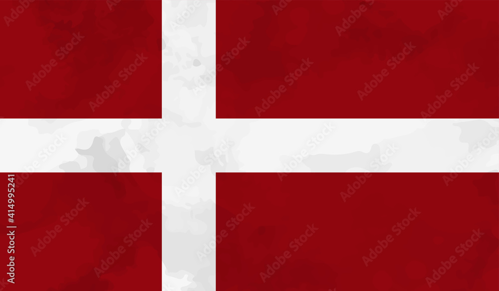 Obraz premium Grunge Denmark flag. Denmark flag with waving grunge texture.