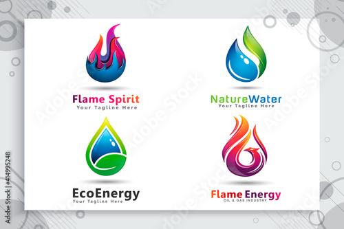 3D vector logo with modern concepts as a symbol of oil and gas, illustration of oil and gas use for template energy and industry company.