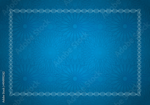 Winner luxury certificate, horizontal template design, blank diploma in blue and white colours
